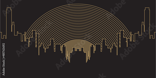 Night city silhouette site header