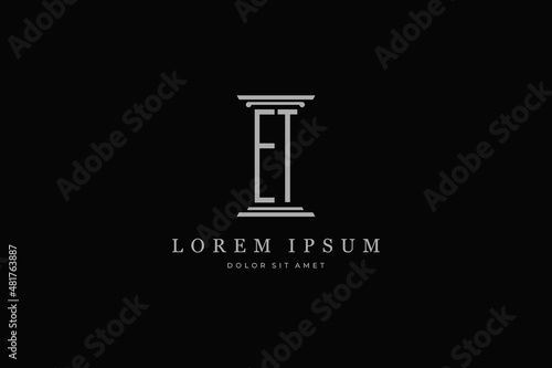 pillar logo icon letter ET minimal design inspiration