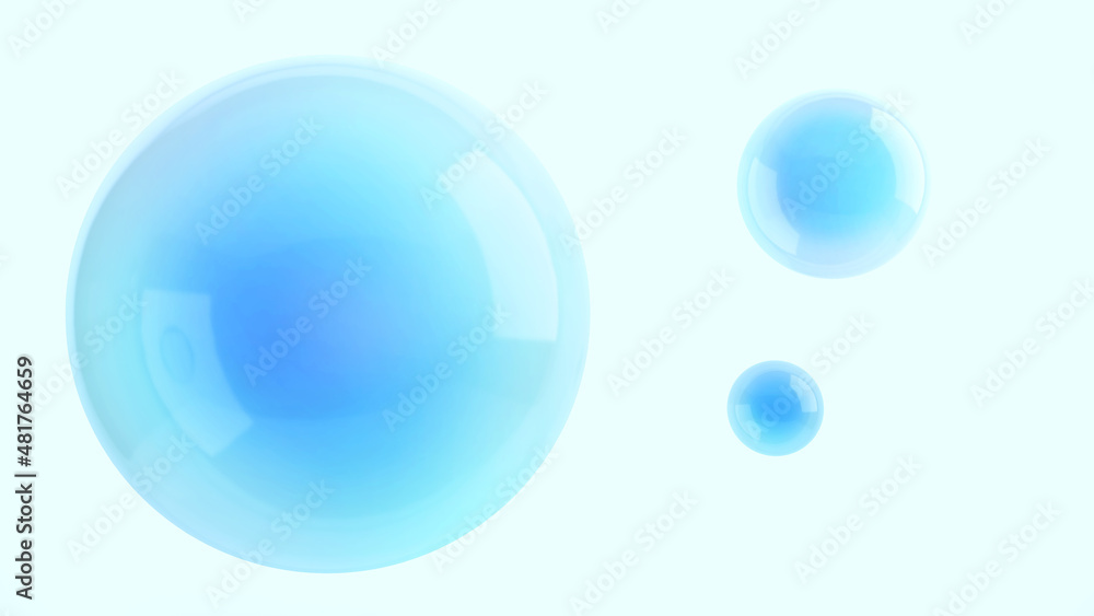 Transparent ball on a white background,soap bubbles,3d rendering