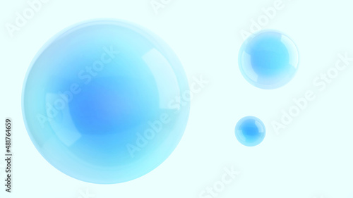 Transparent ball on a white background soap bubbles 3d rendering