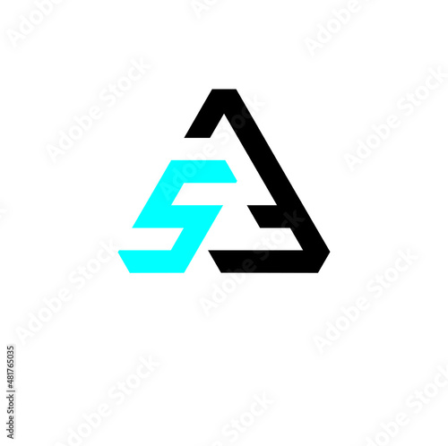 A5, 5A abstract monogram logo design vector templates in triangle shape