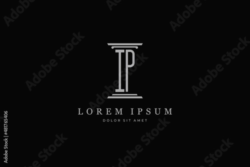 pillar logo icon letter IP minimal design inspiration