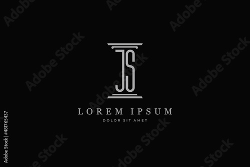 pillar logo icon letter JS minimal design inspiration