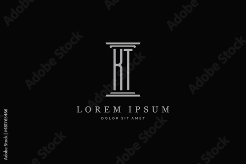 pillar logo icon letter KT minimal design inspiration