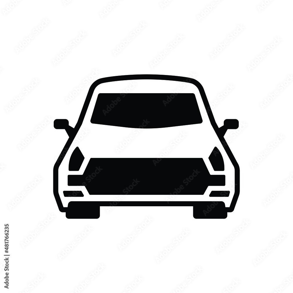 Car icon vector isolated on white, sign and symbol.