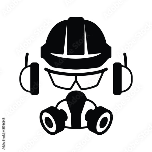 Industrial safety equipment icon vector isolated on white, sign and symbol.