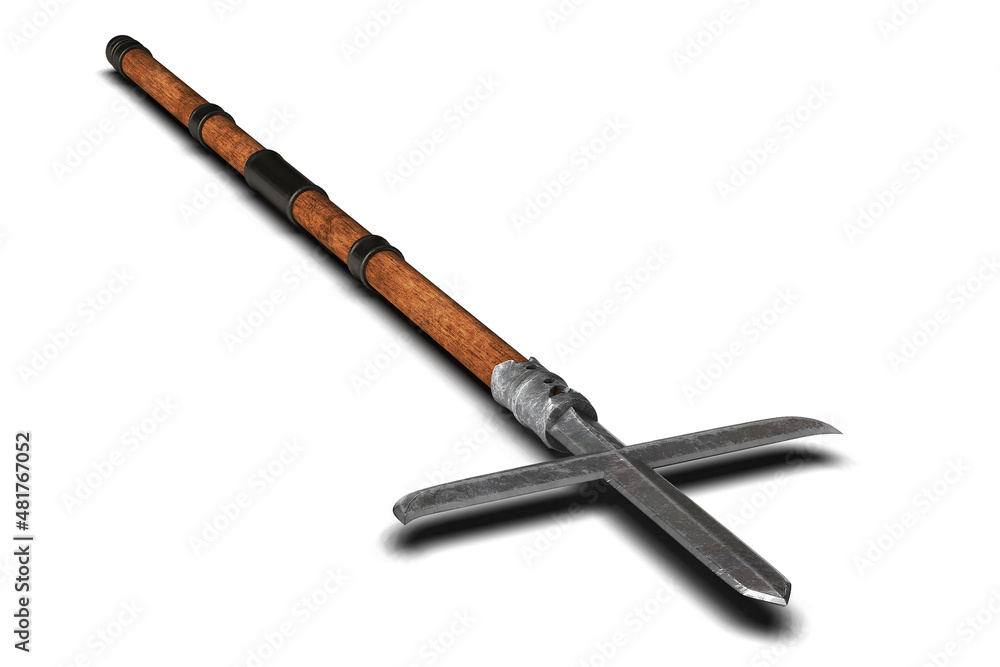 Bid Now: Rare Large Koto era Jumonji Yari Japanese Samurai Polearm Spear Head. Ca. 1573-1592