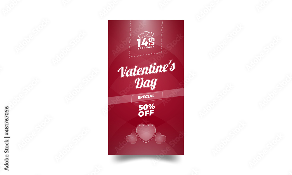 Valentines day social media story template