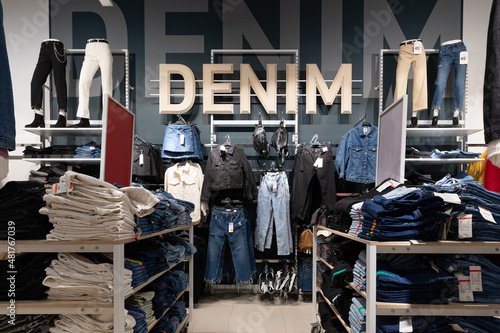 interior of a shop selling youth jeanswear