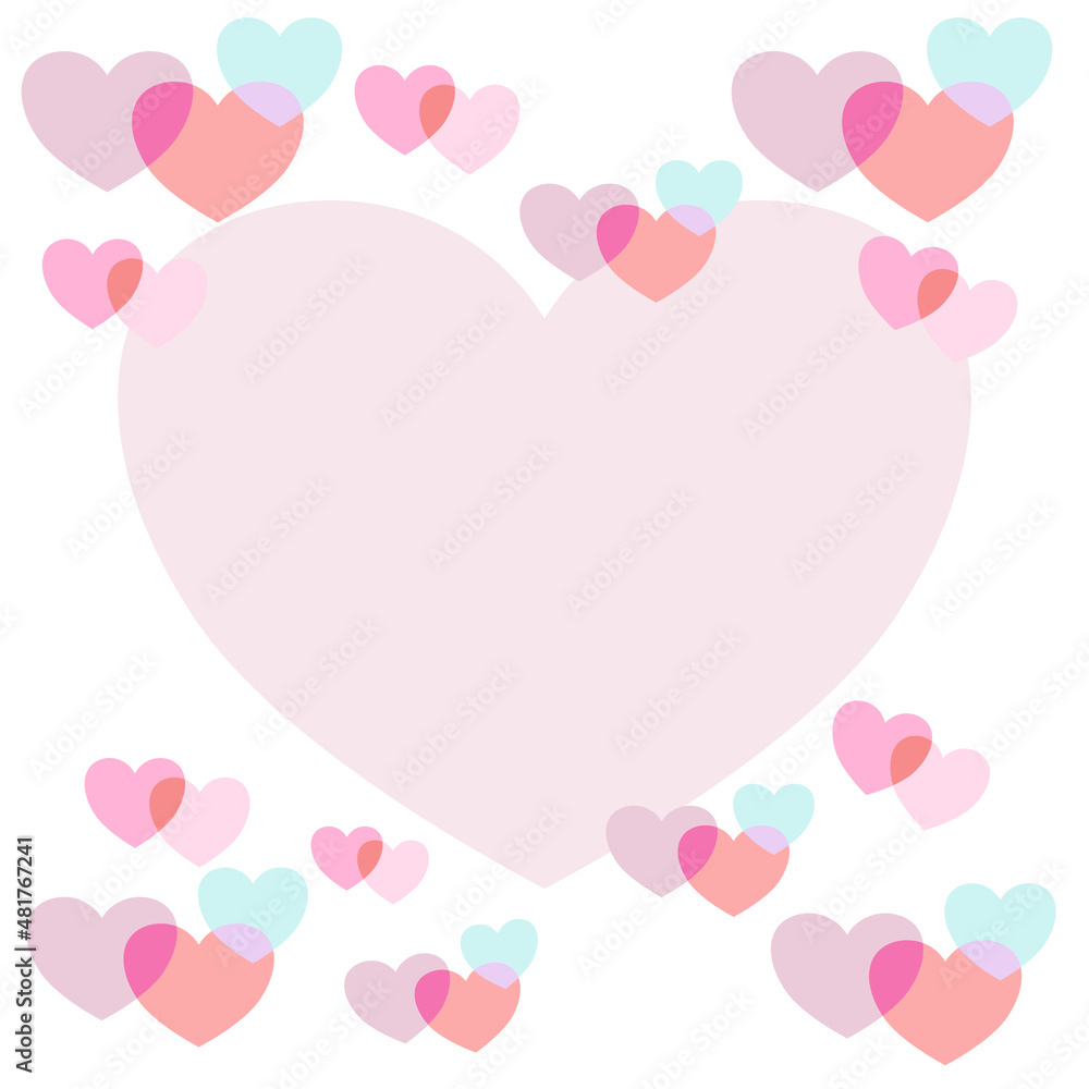 pink heart with hearts valentine card background vector