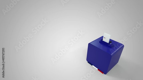 Voting box filled with envelopes - grey background 4K video