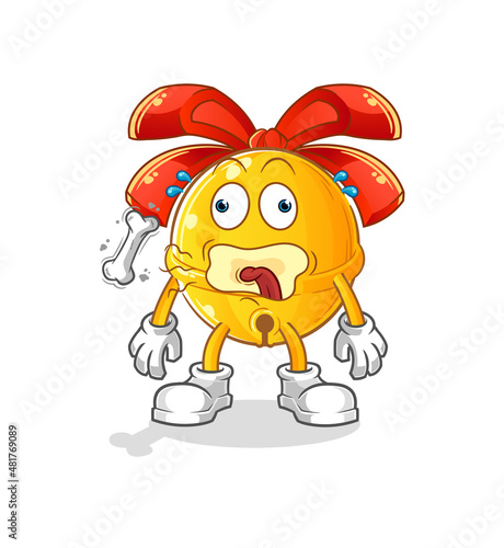 jingle bell burp mascot. cartoon vector