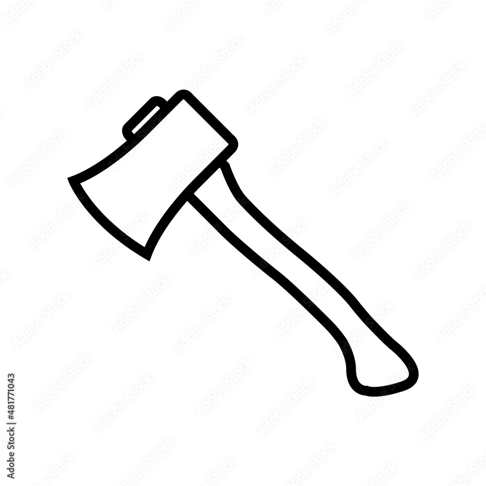 Axe line icon, lumberjack axe vector outline logo isolated on white background Axe line icon, lumberjack axe vector outline logo isolated on white background