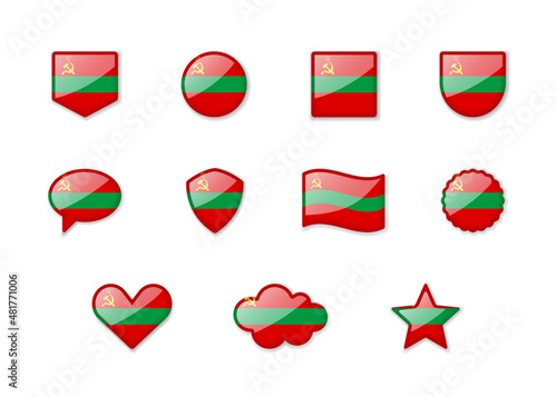 Free Download Transnistria - set of shiny flags of different shapes. - GFXLoad