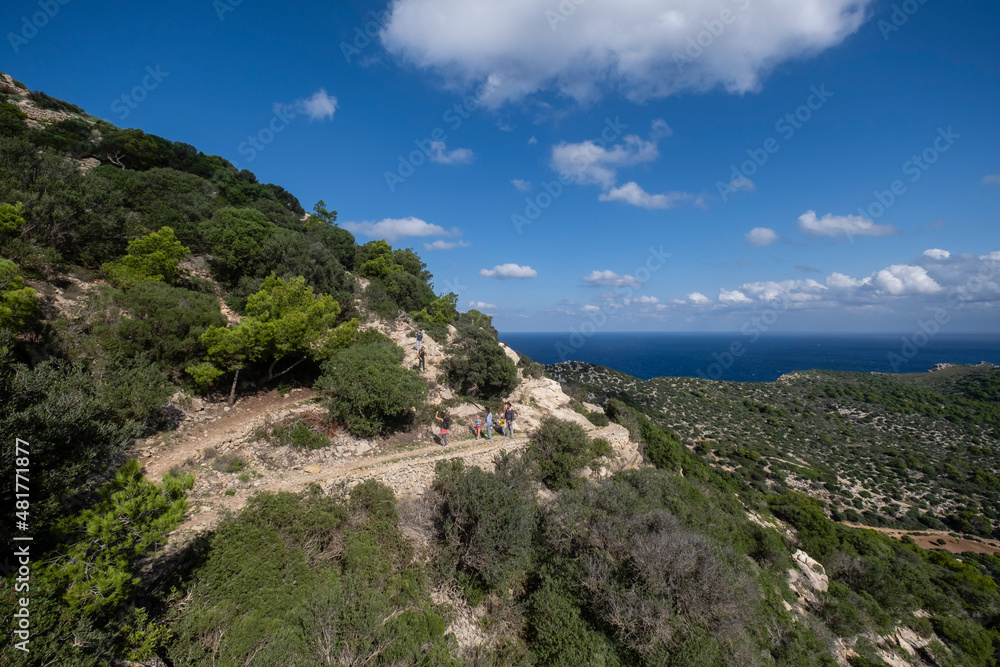 Es Far Vell road, - Na Popia-, Sa Dragonera natural park, Mallorca, Balearic Islands, Spain