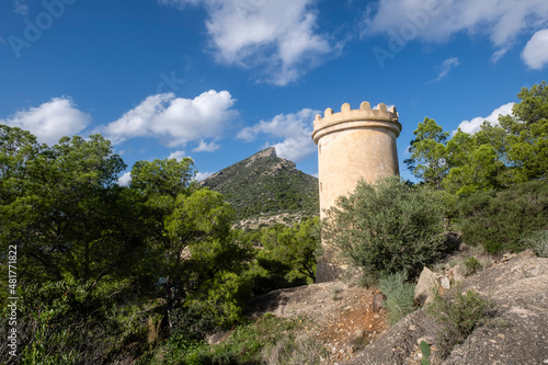 Fotografia tower-shaped dovecote, Na Miranda, Sa Dragonera natural park, Mallorca, Balearic