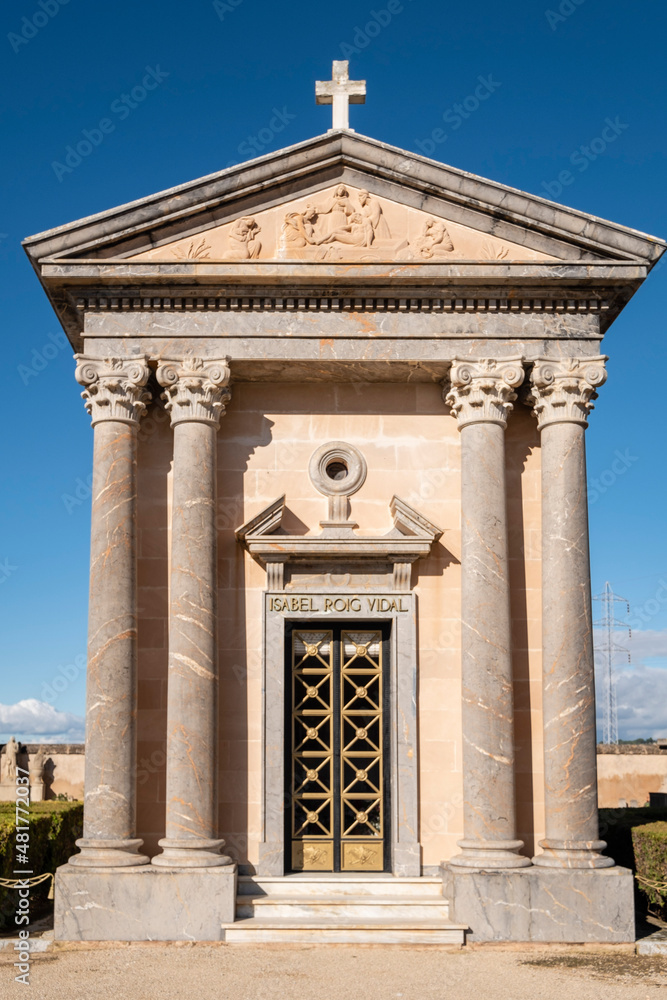 mausoleum of Isabel Roig Vidal, Llucmajor cemetery, Mallorca, Balearic Islands, Spain