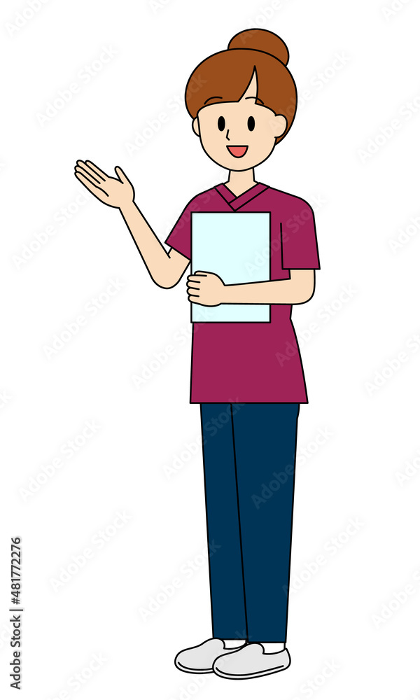 案内をしている笑顔の医療従事者