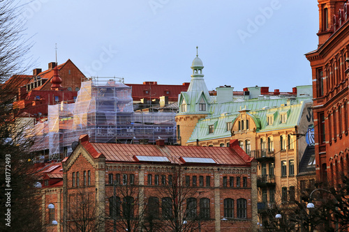 Obraz na plátně Haga old town district in Gothenburg city center,, Sweden Goteborg