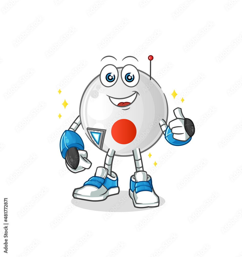 japan flag robot character. cartoon mascot vector japan flag robot character. cartoon mascot vector