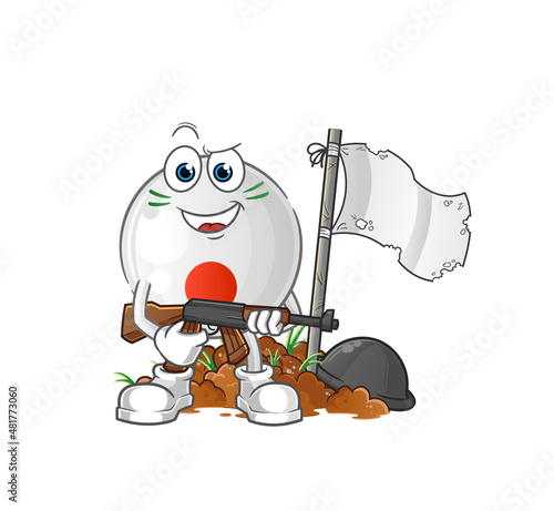 japan flag army character. cartoon mascot vector