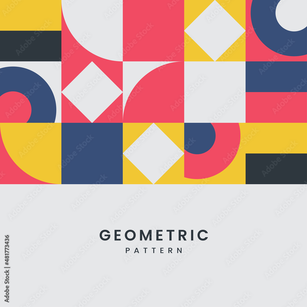 Nice Geometric pattern and abstract vector Texture design with Text. yellow, white, dark blue shapes and colorful palette. a texture and pattern composition for wallpaper design, textile Vector