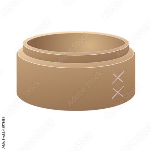 Japanese basket icon cartoon vector. Traditional container