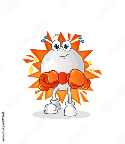japan flag boxer character. cartoon mascot vector