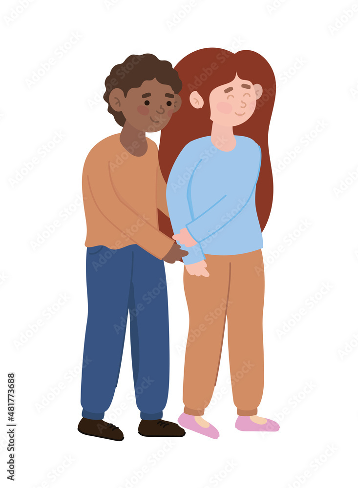 Obraz premium happy couple cartoon