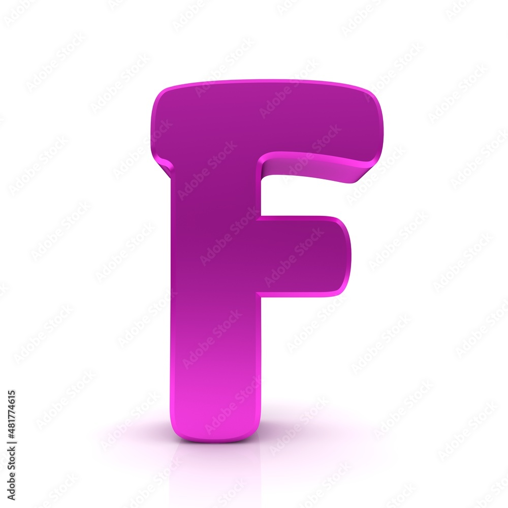 F letter pink sign 3d graphic isolated on white background F letter pink sign 3d graphic isolated on white background