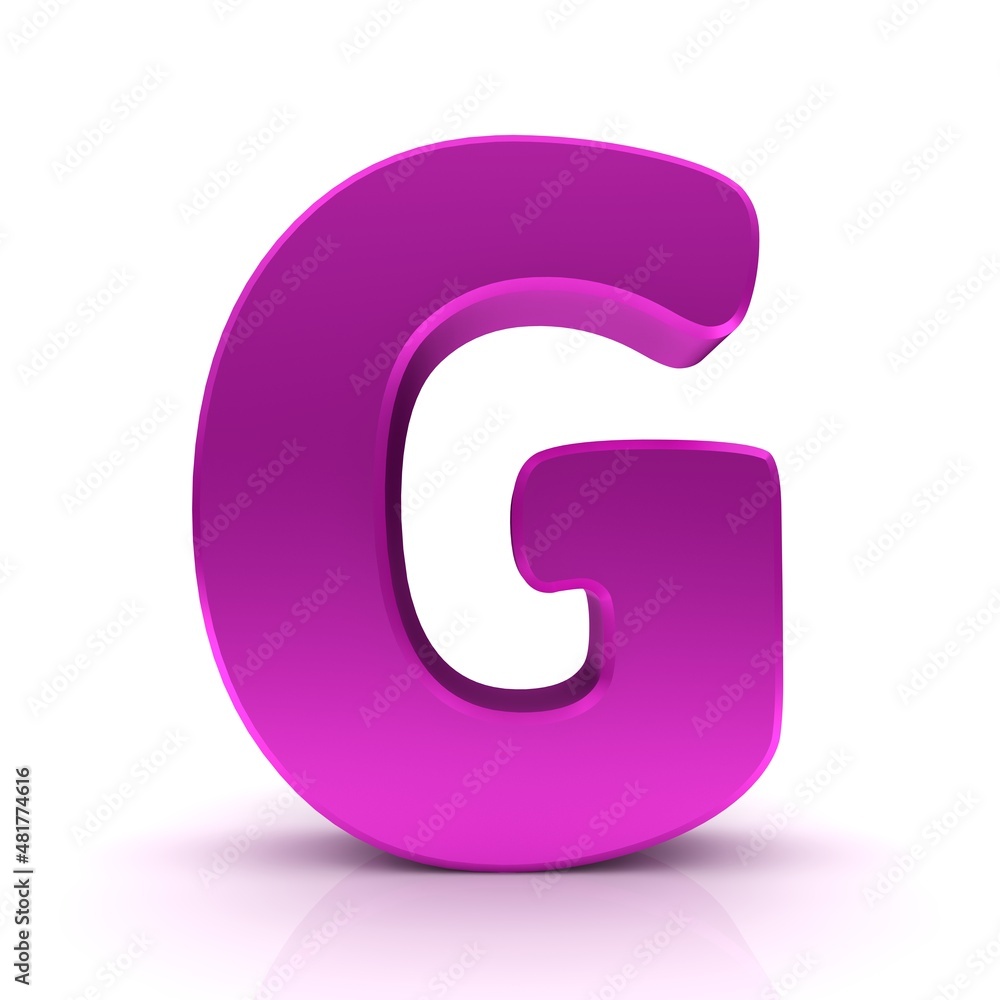 G letter pink 3d