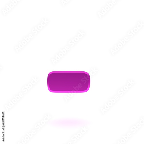 Bild auf Leinwand Minus sign hyphen symbol pink 3d