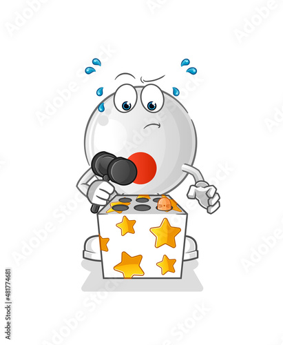 japan flag play whack a mole mascot. cartoon vector