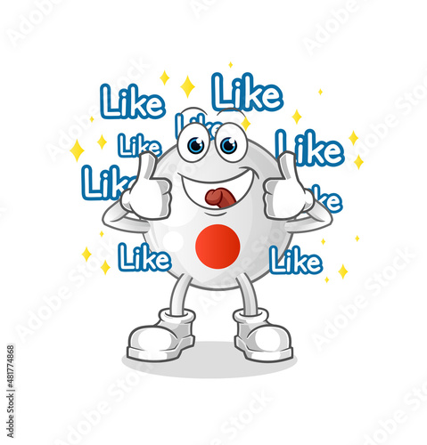 japan flag give lots of likes. cartoon vector