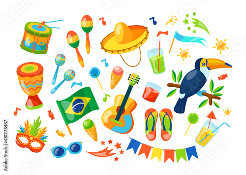 Brazil carnival, beautiful celebration party or masquerade in masks.