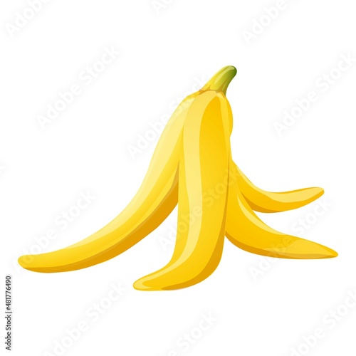 Banana skin icon cartoon vector. Fruit trash