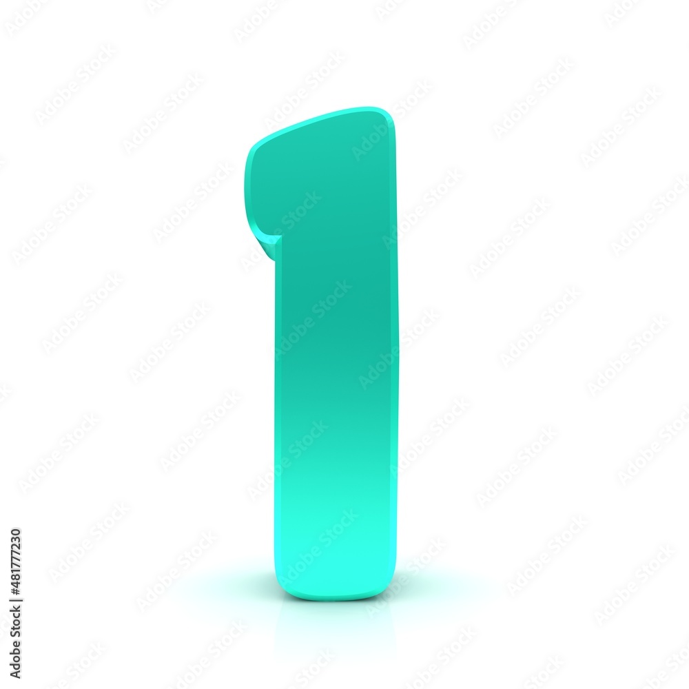 1 one number turquoise 3d 1 one number turquoise 3d