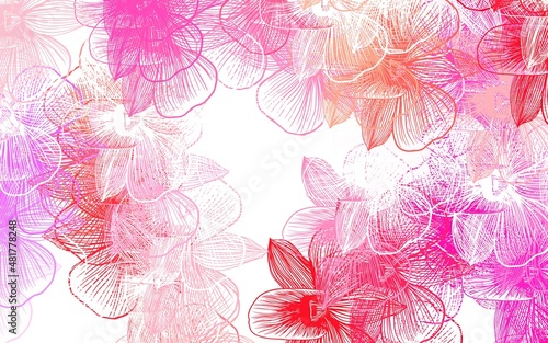 Light Pink, Yellow vector elegant background with flowers.