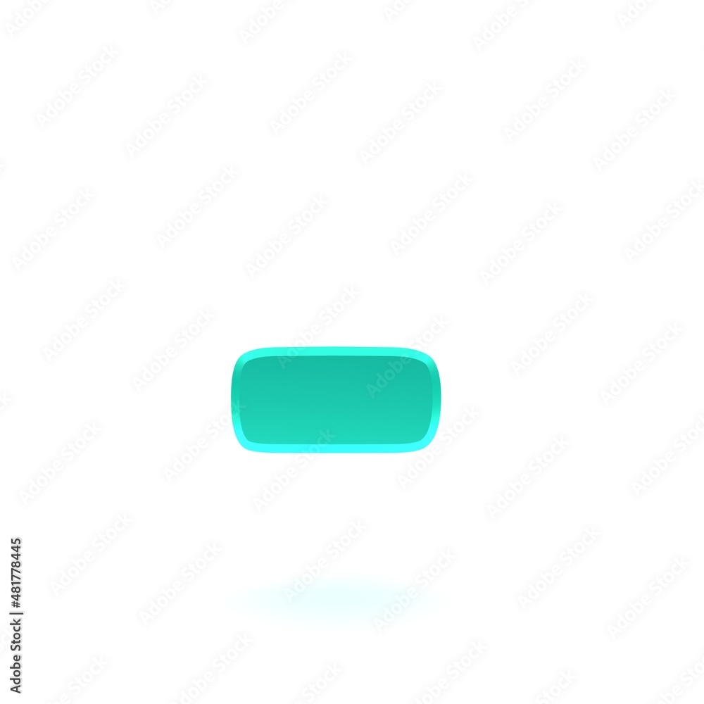 Minus - hyphen sign cyan symbol 3d Minus - hyphen sign cyan symbol 3d
