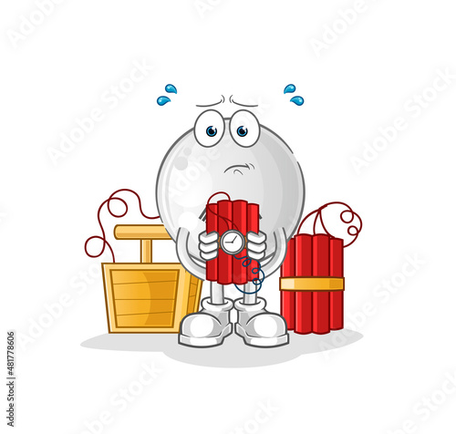 south korea holding dynamite character. cartoon mascot vector