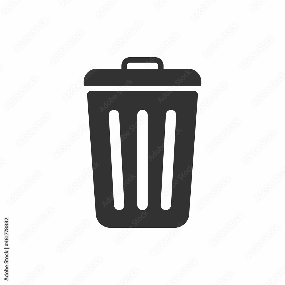 Trash can icon isolated on white background. Vector illustration Trash can icon isolated on white background. Vector illustration