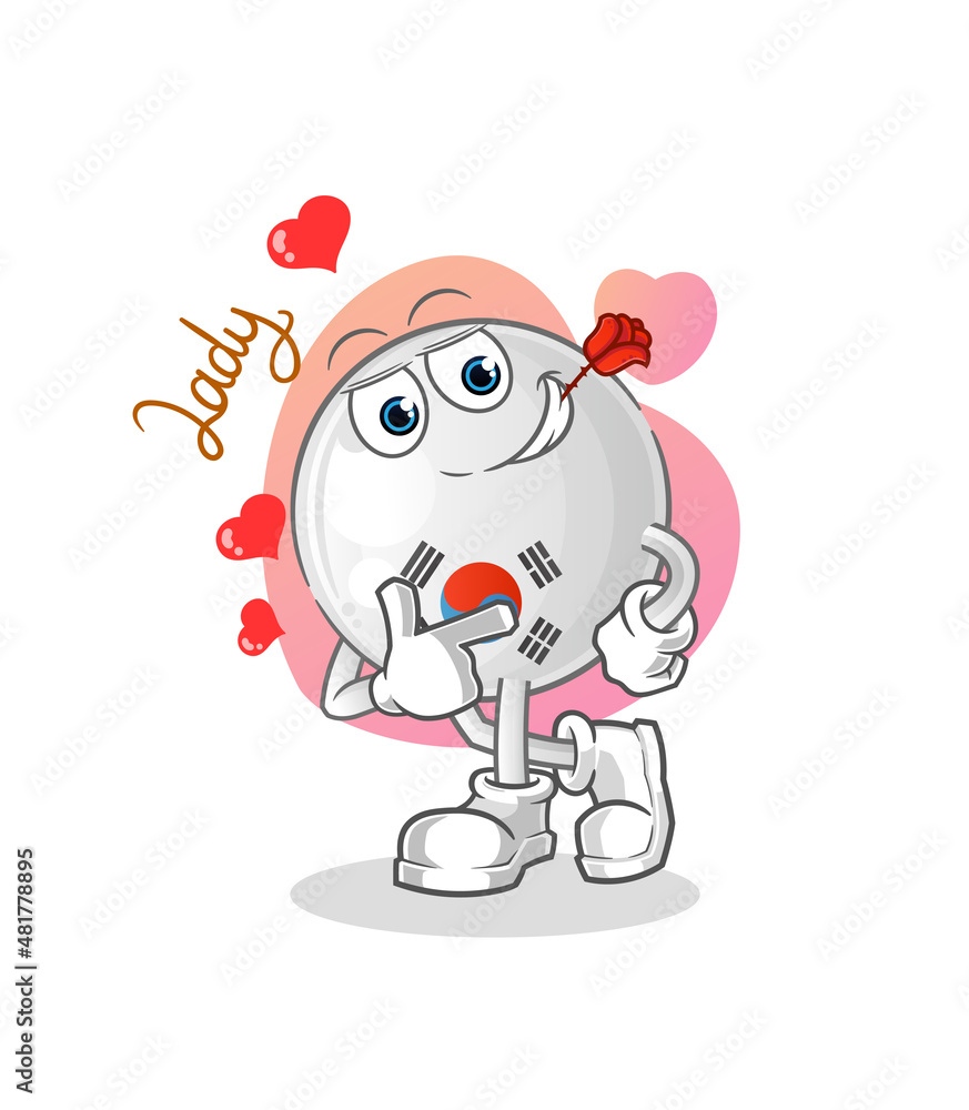 south korea flirting illustration. character vector south korea flirting illustration. character vector