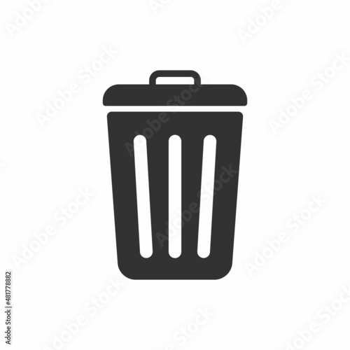 Trash can icon isolated on white background. Vector illustration