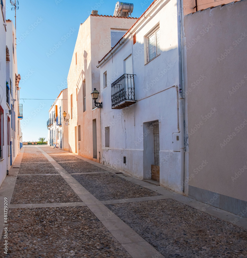 The streets of the old town on the island of Tabarca, in the Spanish Mediterranean, in front of Santa Pola, Alicante The streets of the old town on the island of Tabarca, in the Spanish Mediterranean, in front of Santa Pola, Alicante