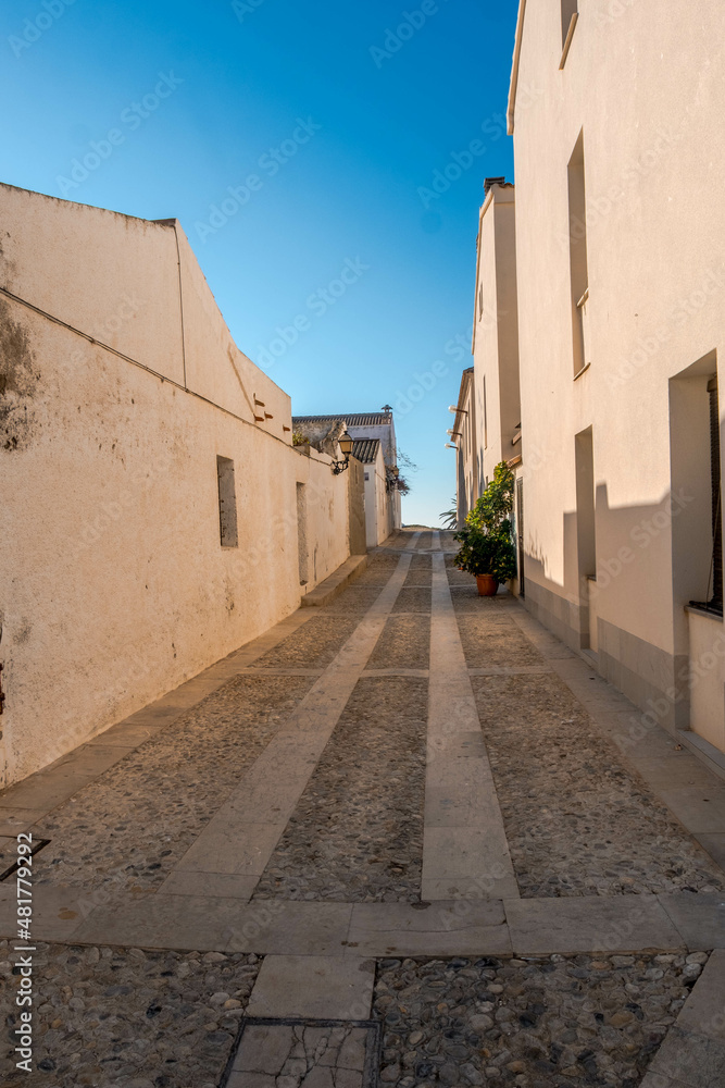 The streets of the old town on the island of Tabarca, in the Spanish Mediterranean, in front of Santa Pola, Alicante