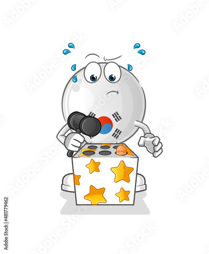south korea play whack a mole mascot. cartoon vector