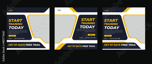 Sport and tech social media post template
