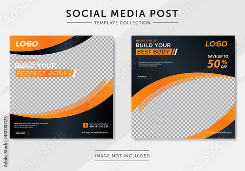 Gym fitness social media post template