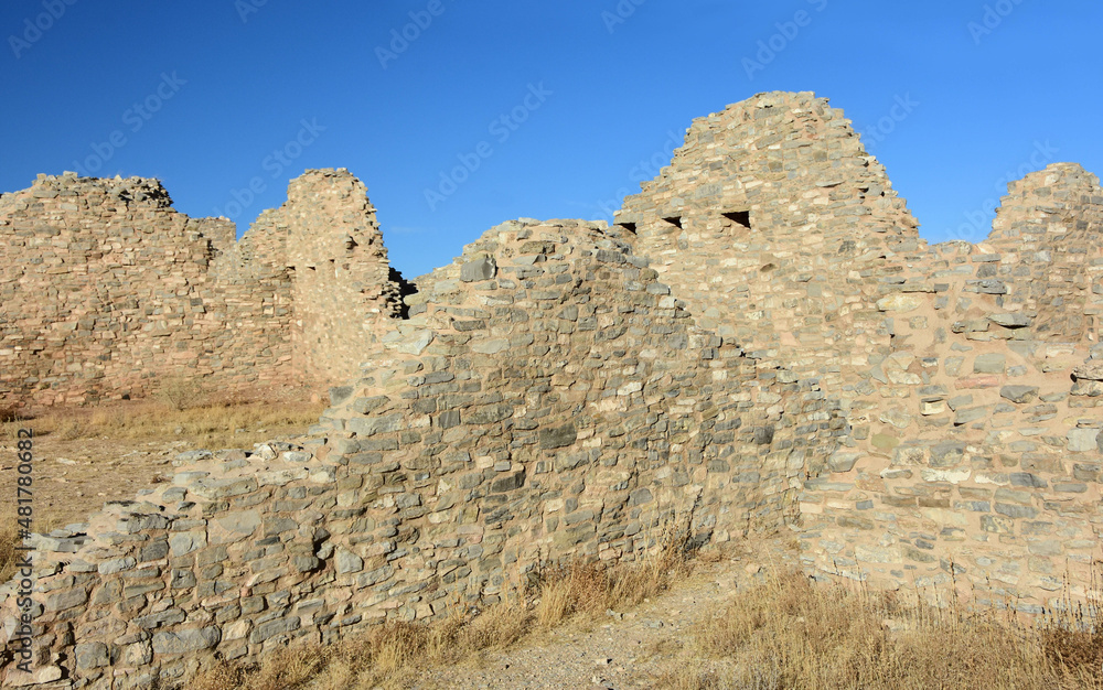 the ancient ruins of a spanish franciscan mission church at the gran quivira unit of the salinas pueblo missions national monument in southern new mexico on a sunny winter day the ancient ruins of a spanish franciscan mission church at the gran quivira unit of the salinas pueblo missions national monument in southern new mexico on a sunny winter day