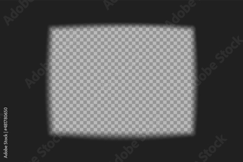 Old cinematic frame with transparent effect on background vector illustration. Vintage cinema screen film frame with empty space overlay.